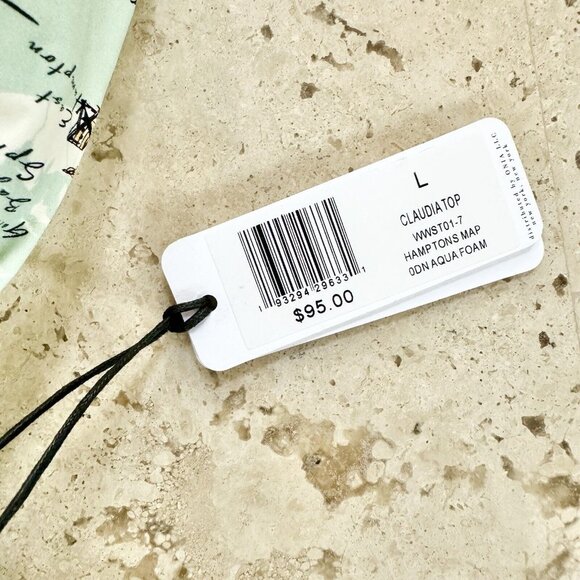 NEW $95 We Wore What Claudia Bikini Top Size Large Hamptons Map - Picture 9 of 9